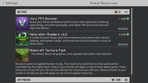 Vors FPS Booster Texture Pack for Bedrock & MCPE