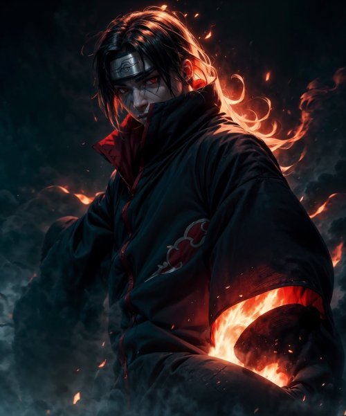 Itachi Uchiha Eternal Flame Texture Pack for Minecraft Bedrock