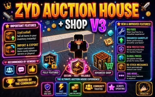 Best Minecraft addons 2026: Auction House + Shop V4.4