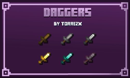 Custom Swords & Daggers for Minecraft Bedrock