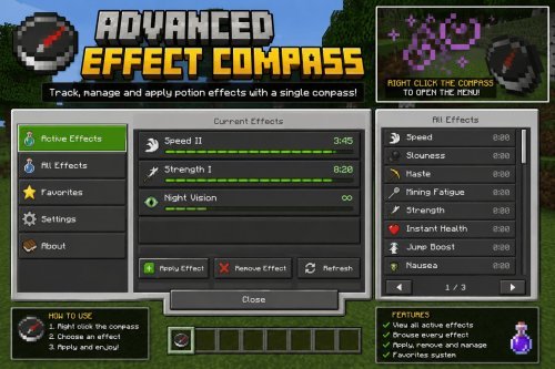 Best Minecraft Addons 2026: Potion Effect Compass Guide