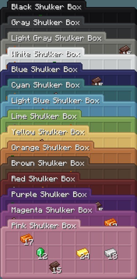 Shulker Preview for Minecraft Bedrock: Hover to See Contents
