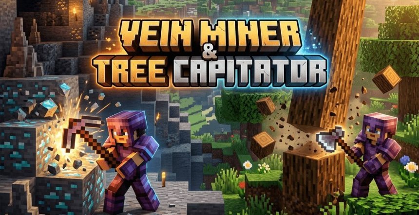 Best Minecraft Addons 2026: Vein Miner & Tree Chopper